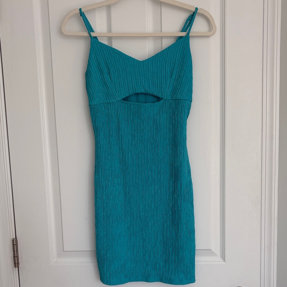 Chic Teal Mini Dress